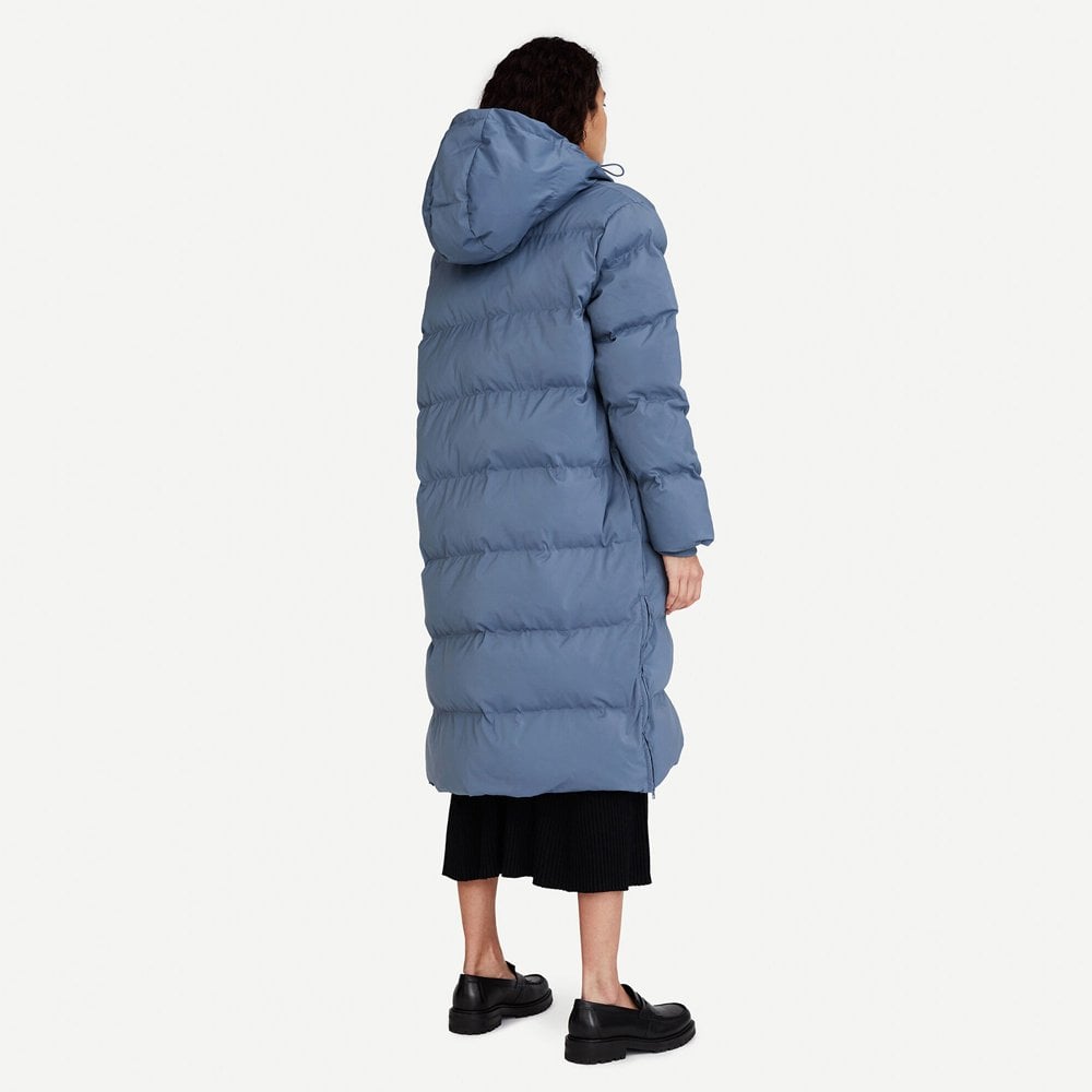 Long Quilted Coat - Blue