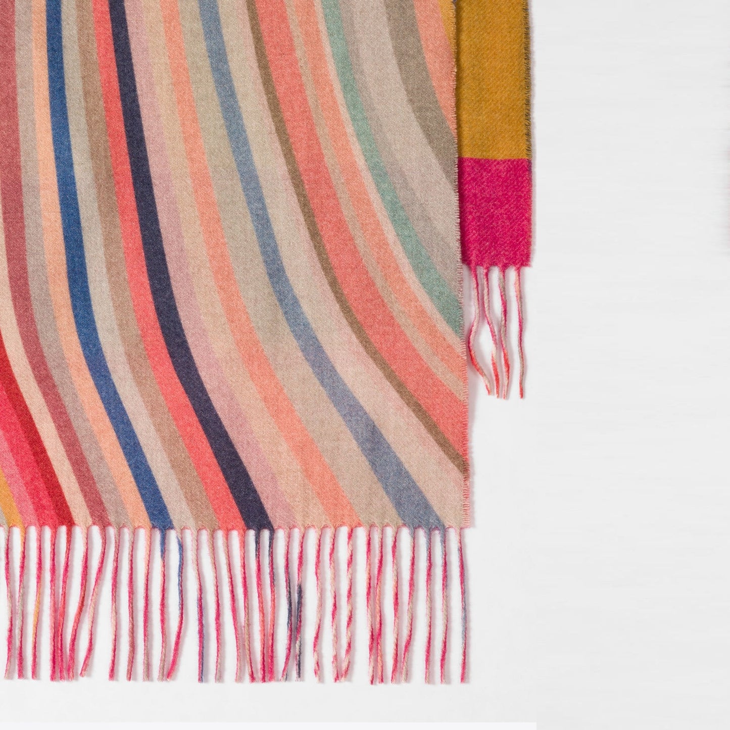 - Double-Sided Wool 'Swirl' Scarf - Multi