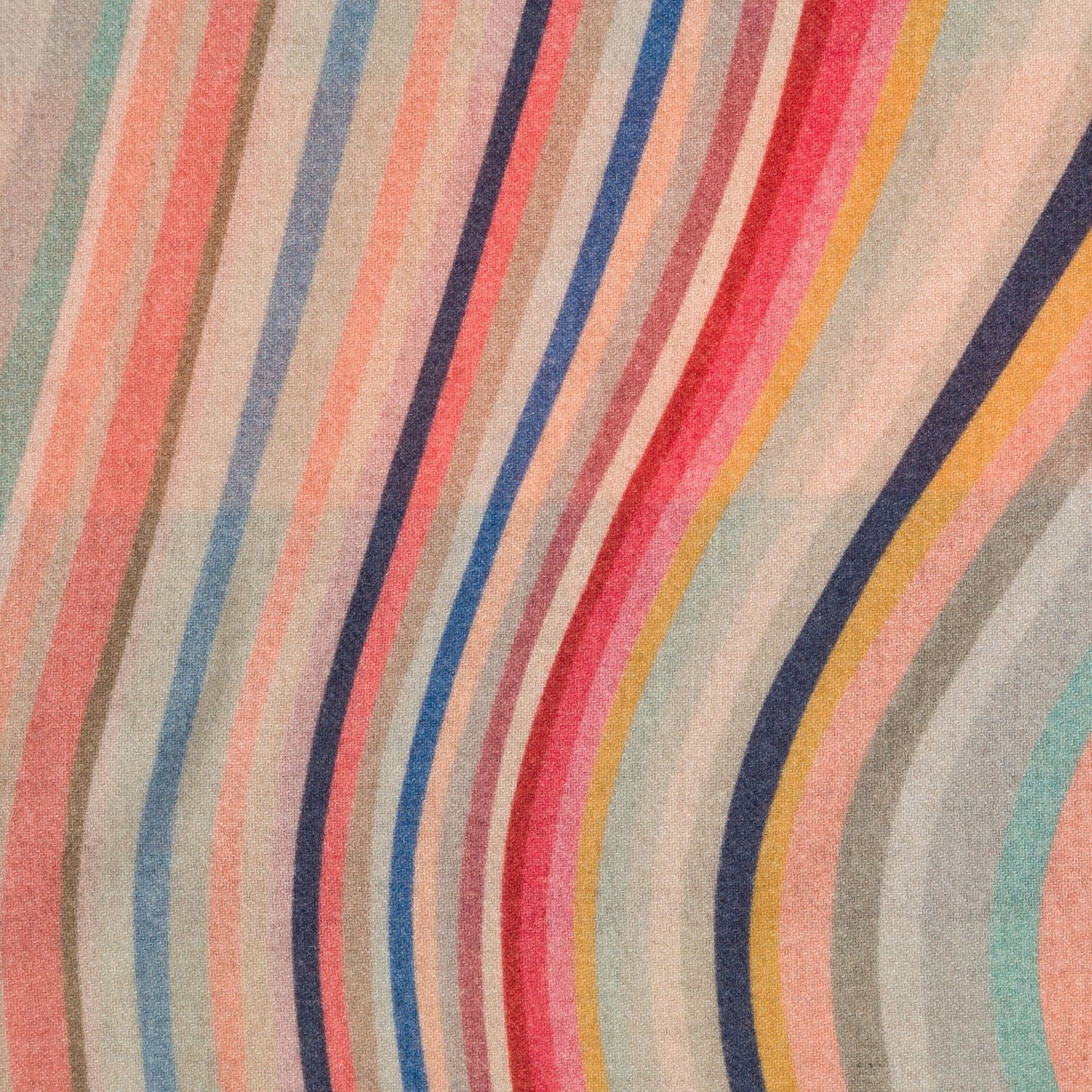 - Double-Sided Wool 'Swirl' Scarf - Multi