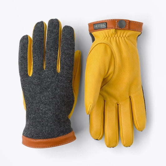 - Deerskin Wool Tricot Gloves - Yellow