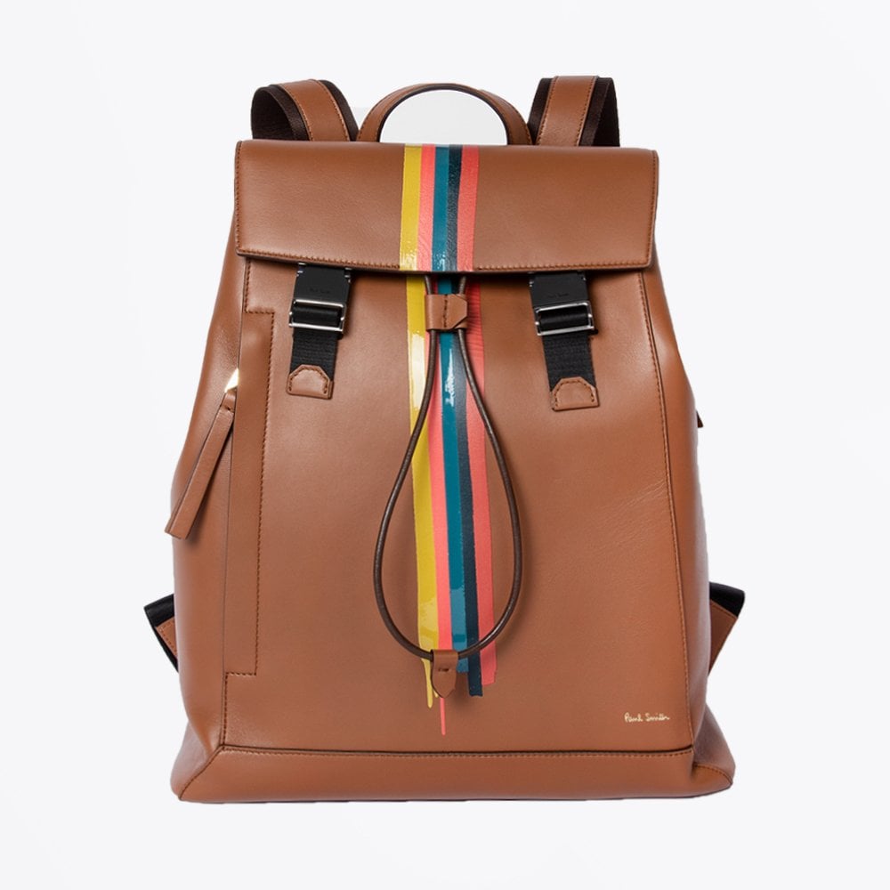 Paul Leather 'Painted Stripe' Backpack - Tan