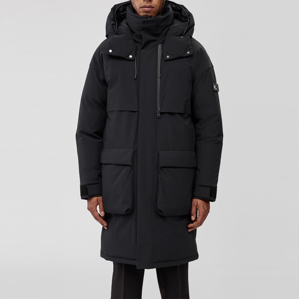 Gabriel - Tech Down Parka with Hood - Black