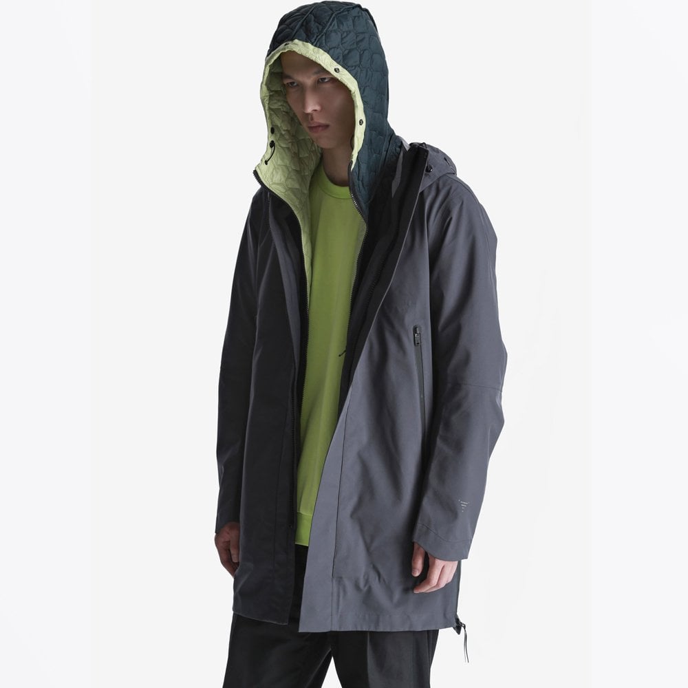 Magnetic Liner Parka Coat - Grey