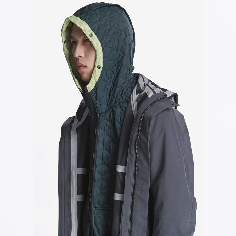 Magnetic Liner Parka Coat - Grey
