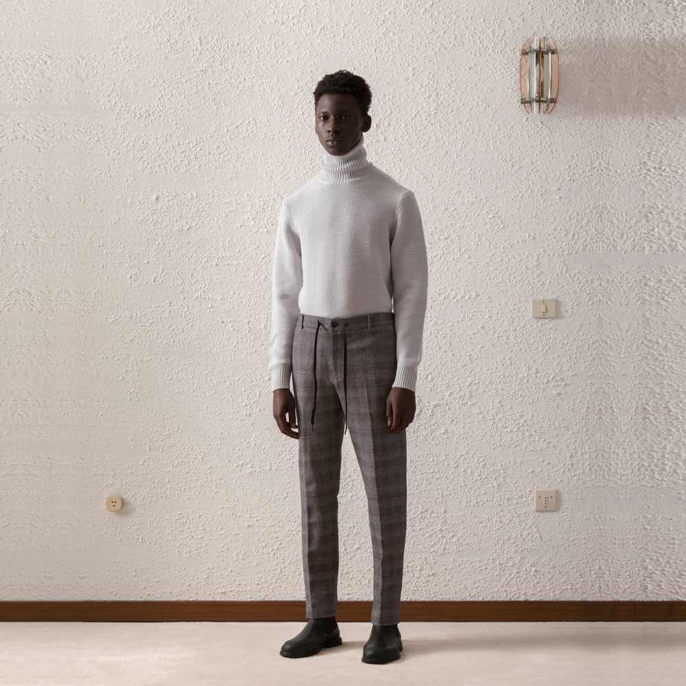 - Check Joggers - Grey