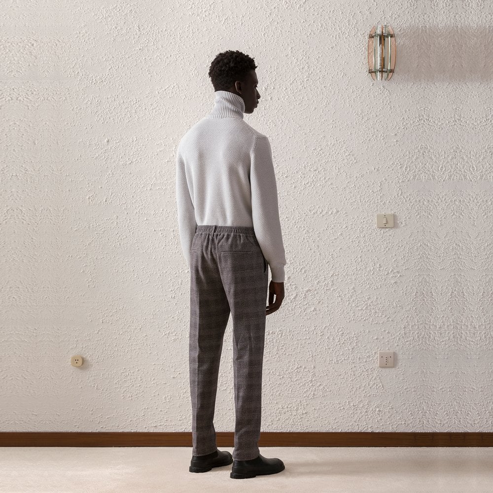 - Check Joggers - Grey