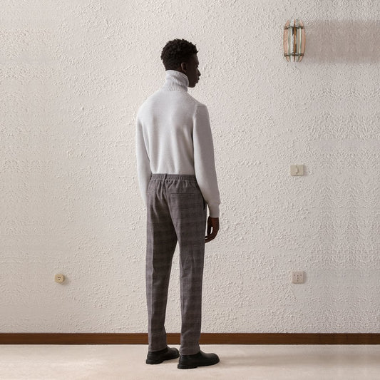 - Check Joggers - Grey