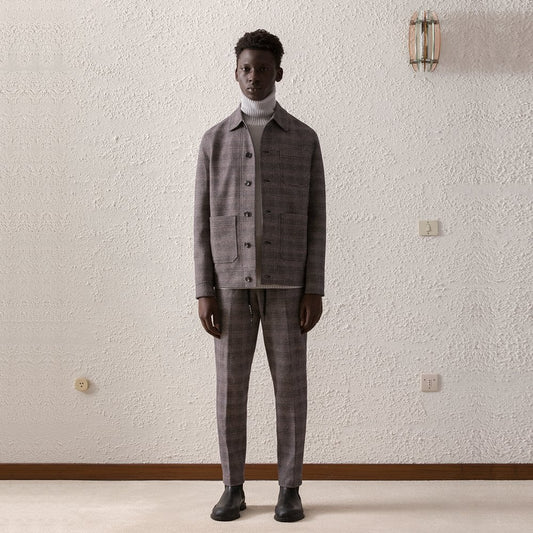 - Check Work Jacket - Grey