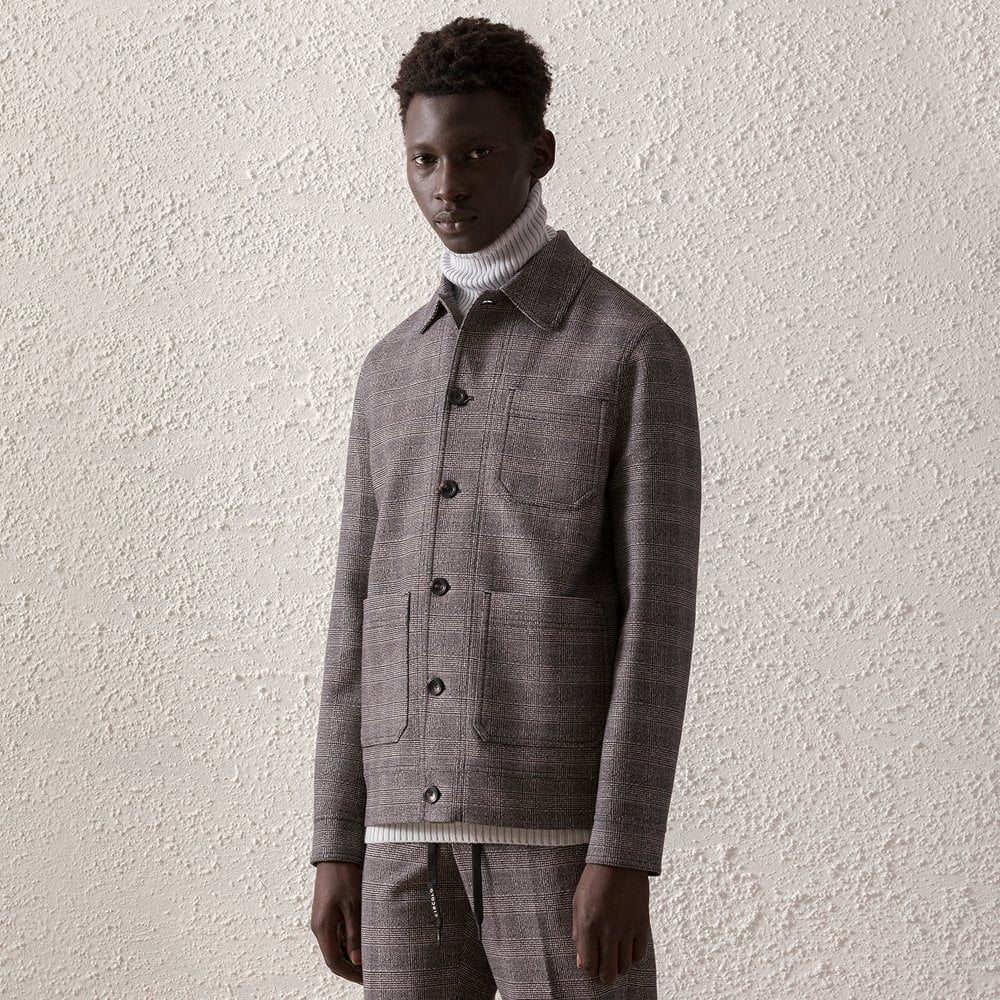 - Check Work Jacket - Grey