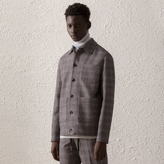 - Check Work Jacket - Grey