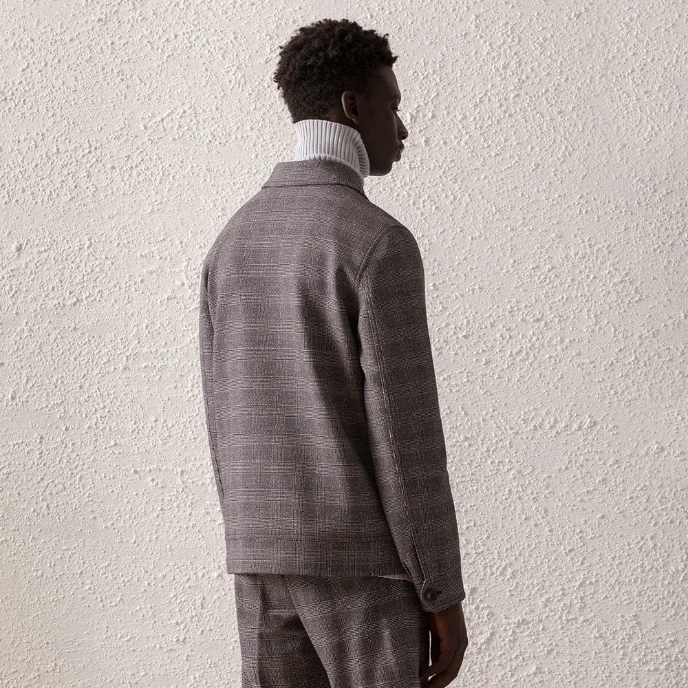 - Check Work Jacket - Grey
