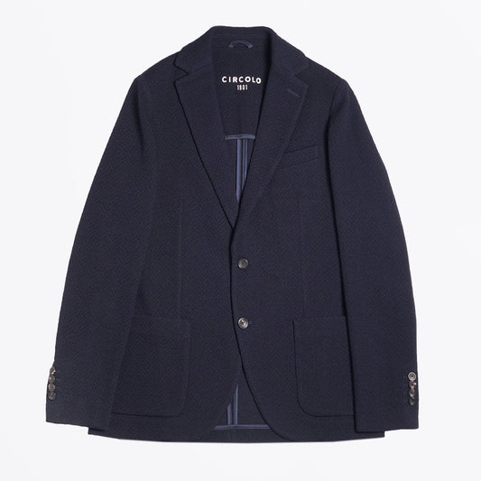 Wool Woven Blazer - Blue/Navy