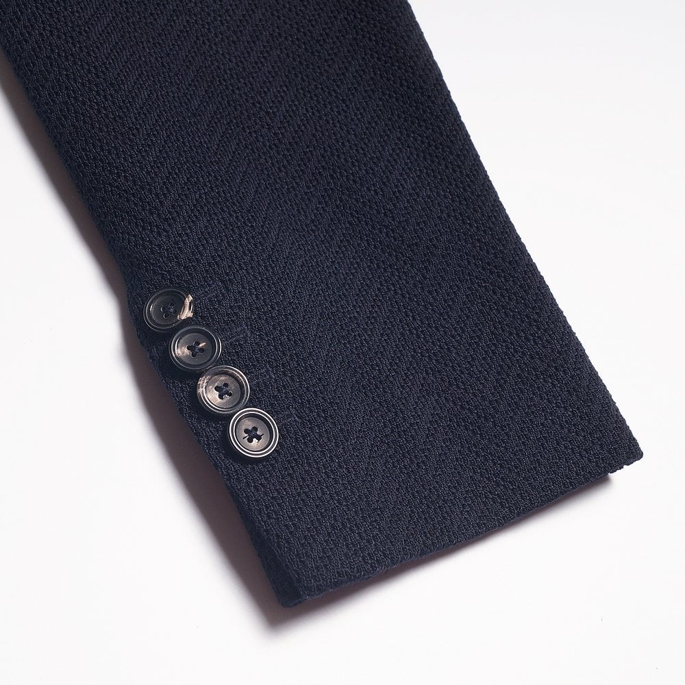Circolo Wool Woven Blazer - Blue/Navy