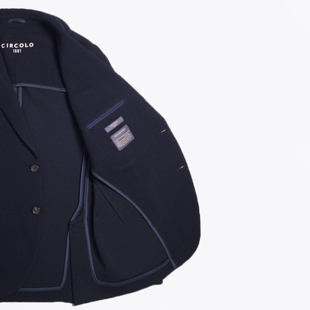 Wool Woven Blazer - Blue/Navy