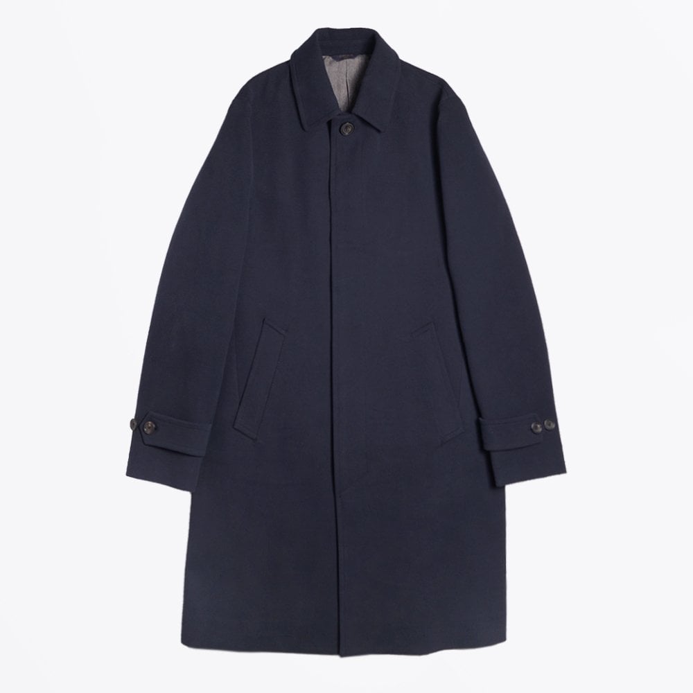 Circolo Matt Overcoat - Blue/Navy