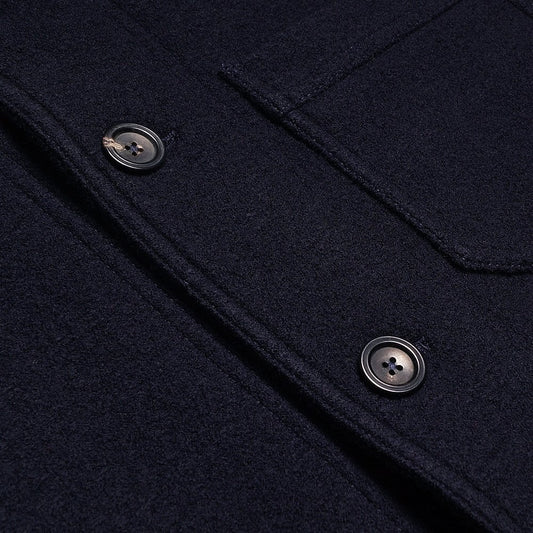 - Boiled Wool Work Jacket - Navy