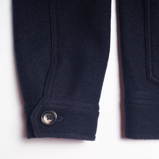 - Boiled Wool Work Jacket - Navy