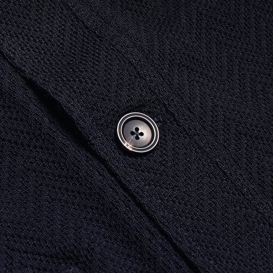 Knitted Button Jacket - Navy