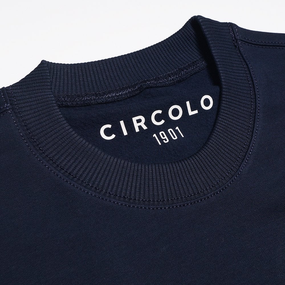 - Crew-Neck Sweater - Navy Blue