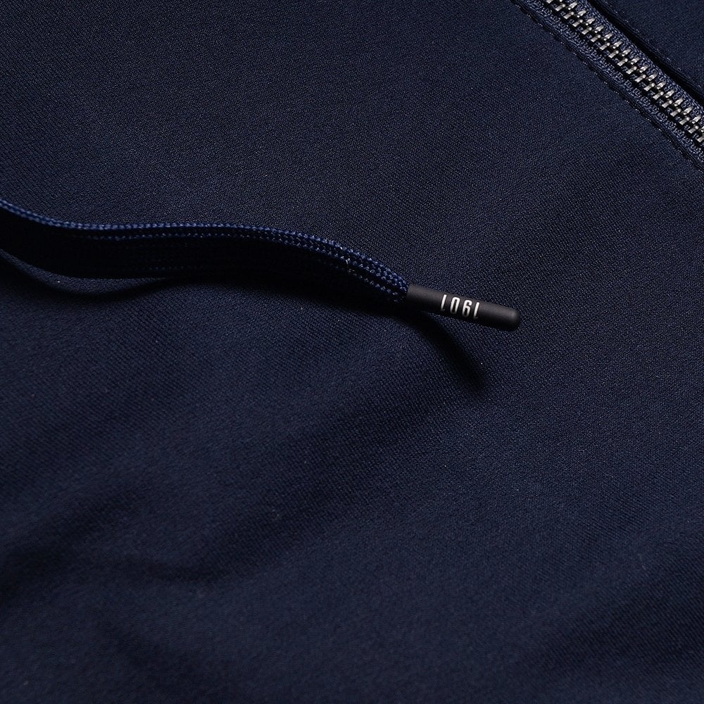 Circolo Hooded Zip Sweater - Navy/Blue