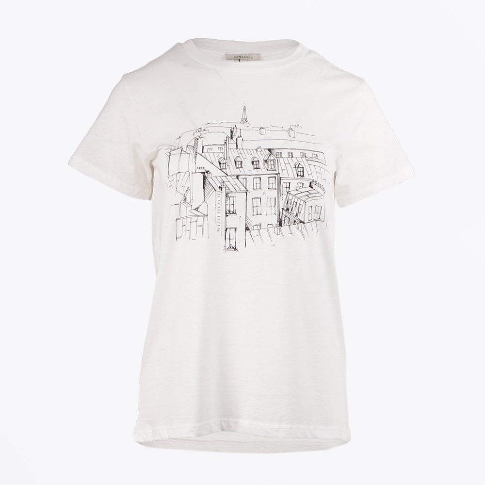 Humility - Mildred - Paris Print T-Shirt - Off-White