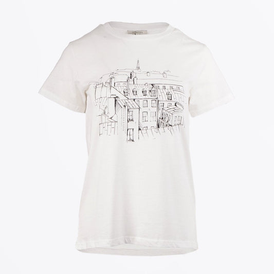 Mildred - Paris Print T-Shirt - Off-White
