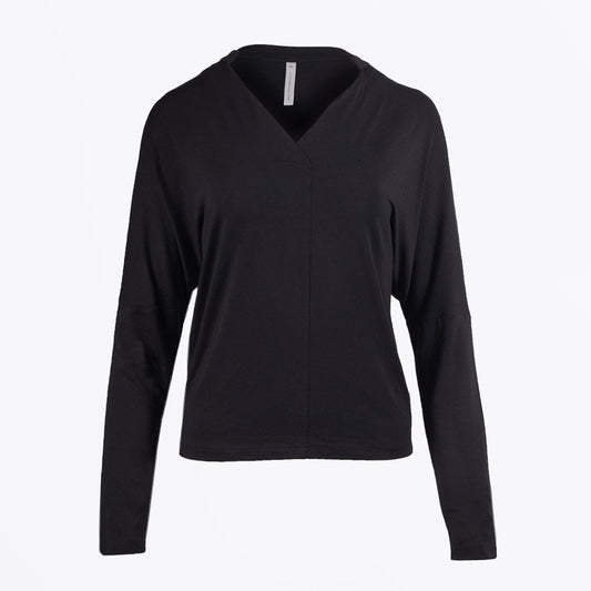 - V-Neck Jersey Shirt - Black