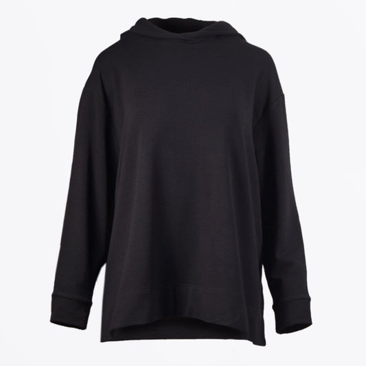 - Oversized Hooded Pullover - Black