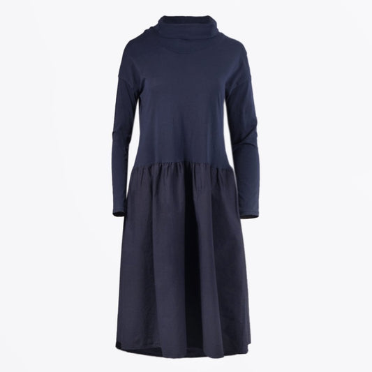 - Cowl Neck Dress - Navy