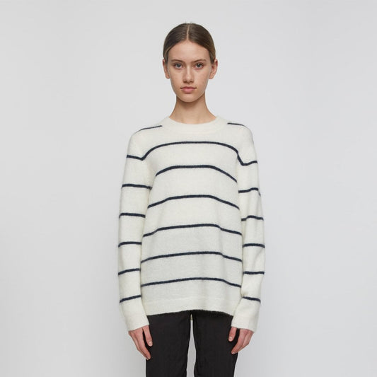 - Stripe Knit Pullover - Off-White