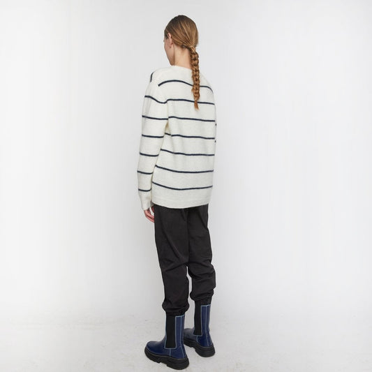 - Stripe Knit Pullover - Off-White