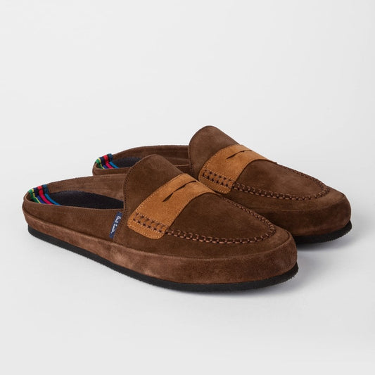 - Suede 'Nemean' Slippers - Dark Brown