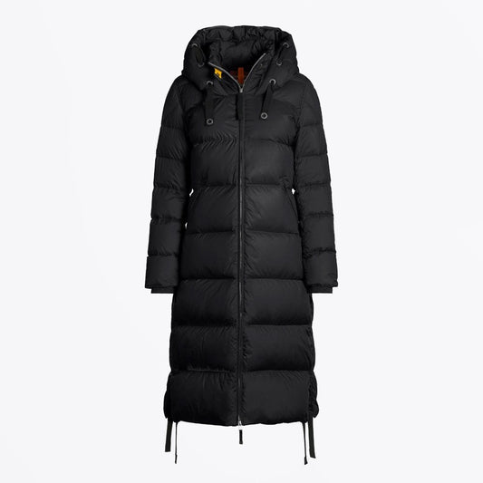 - Panda - Longline Parka Puffer Coat - Black