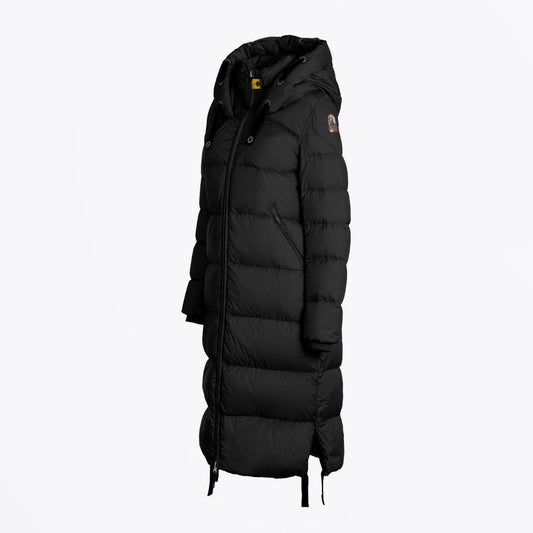- Panda - Longline Parka Puffer Coat - Black