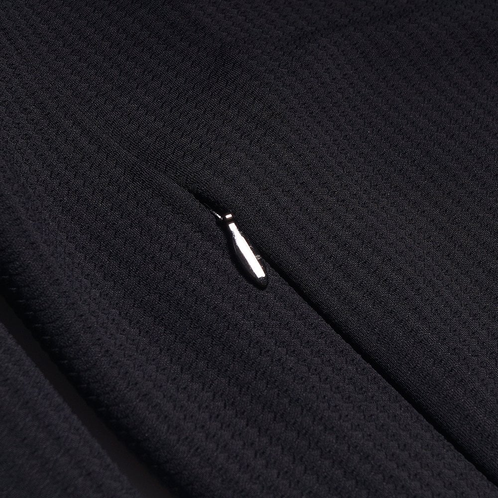 Fleece Textured Zip Sweater - Black