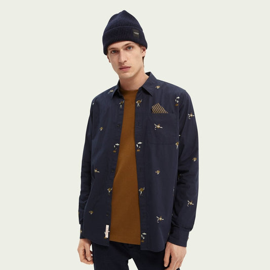 - Patterned Shirt - Navy