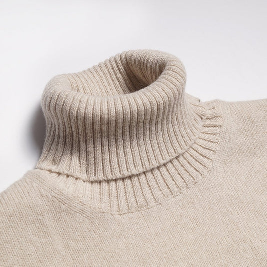 - Cashmere Turtleneck Pullover - Beige