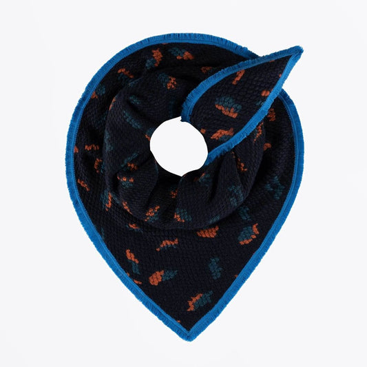Leopard Print Shawl - Blue/Multi