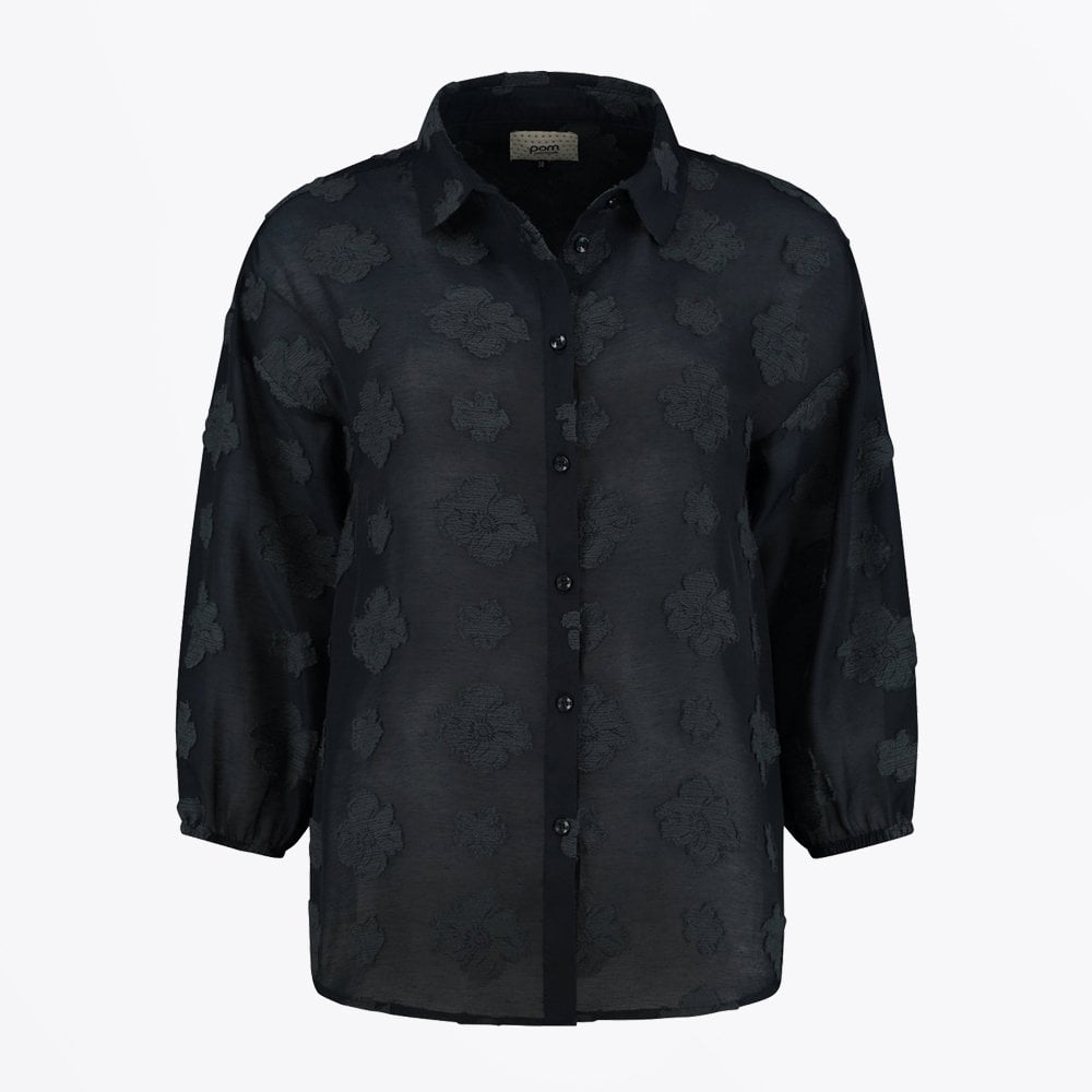 Pom Floating Clouds Blouse - Navy