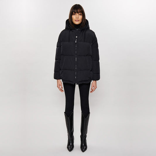 - Oversized Padded Hooded Jacket - Black