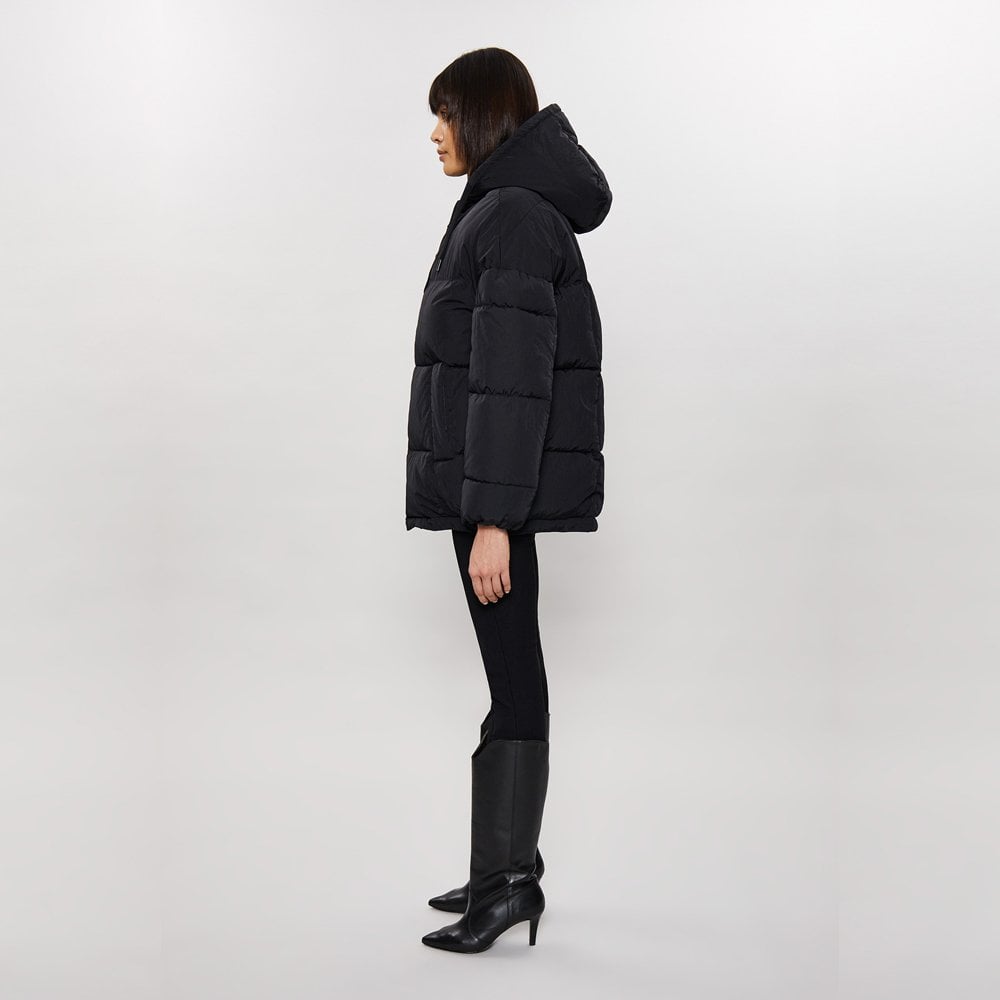 - Oversized Padded Hooded Jacket - Black