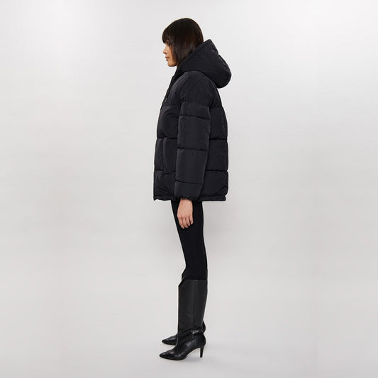 - Oversized Padded Hooded Jacket - Black