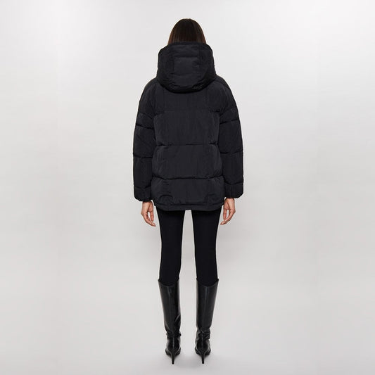 - Oversized Padded Hooded Jacket - Black