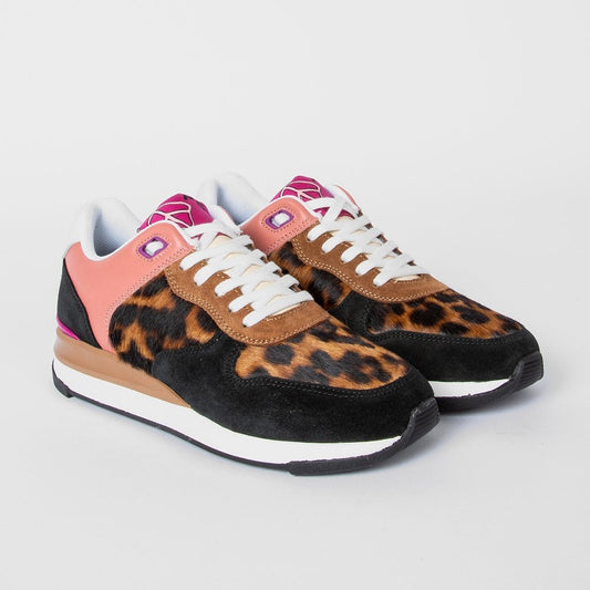 Leopard 'Ware' Trainers - Pink/Multi