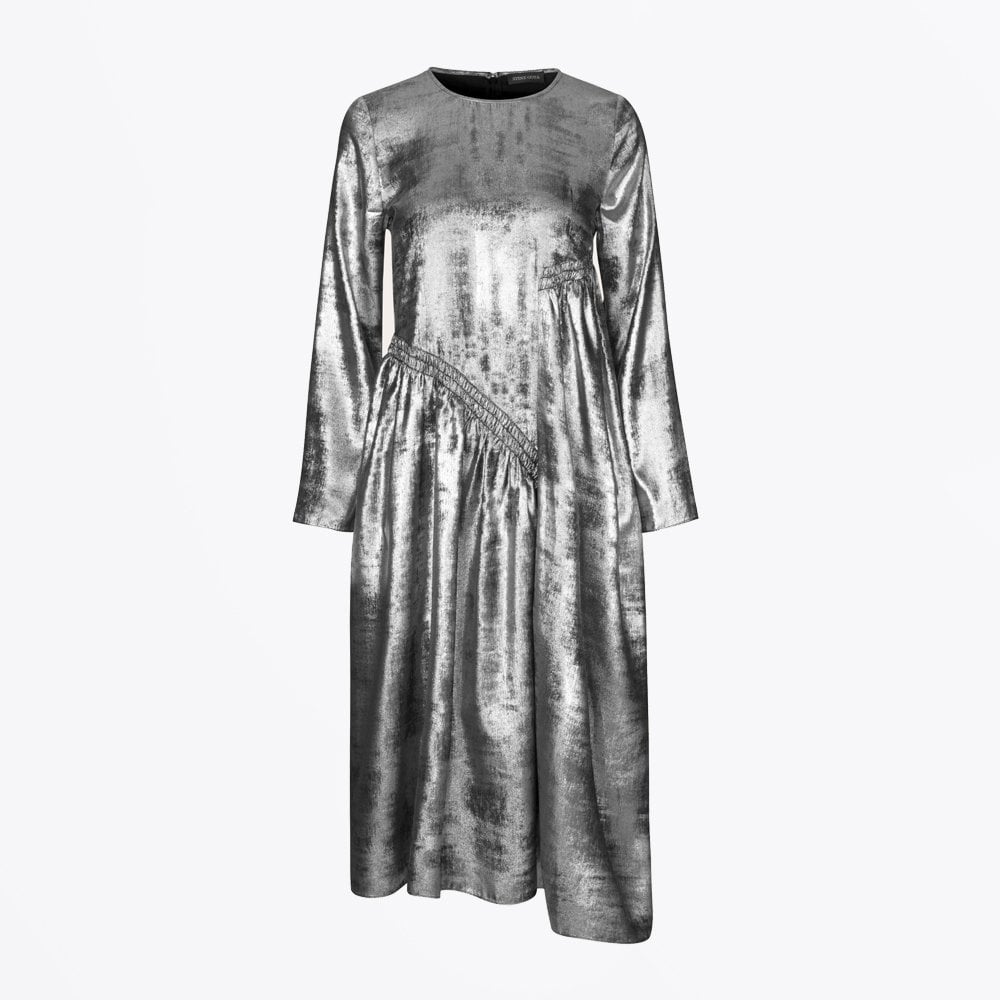Stine Ilona - Metallic Asymmetrical Dress - Silver