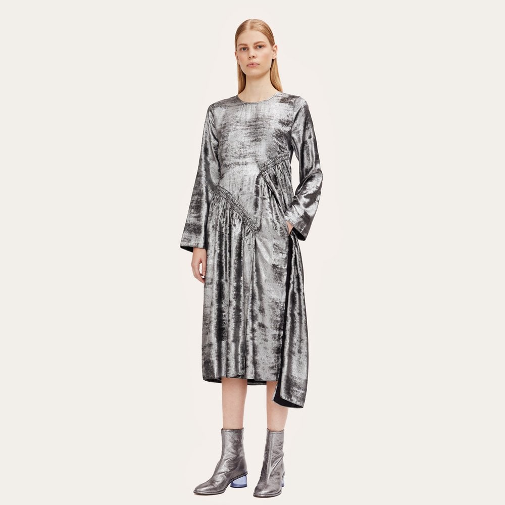 Stine Ilona - Metallic Asymmetrical Dress - Silver