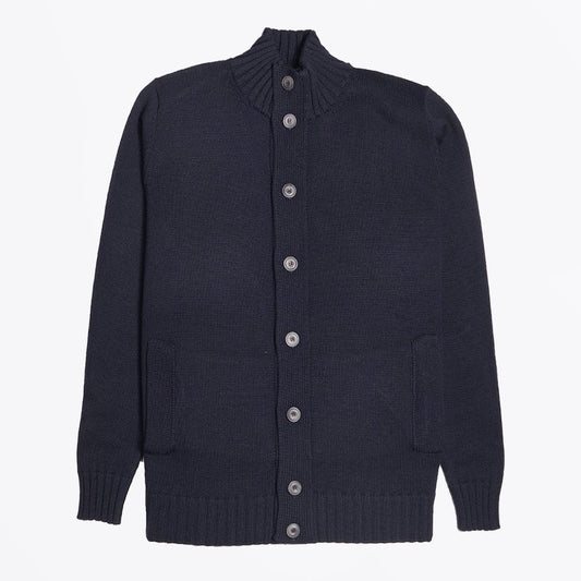 Merino Wool Cardigan - Navy