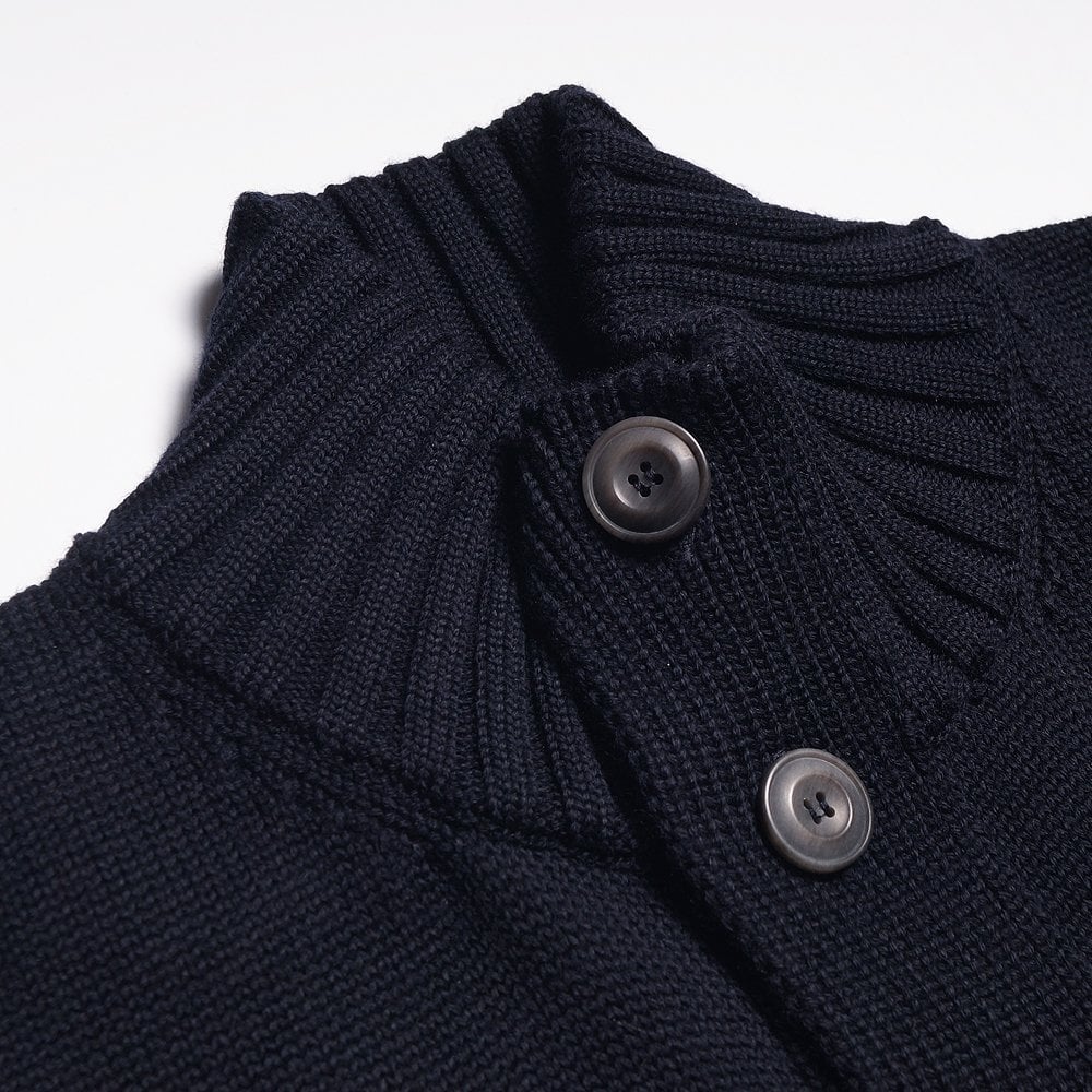 Merino Wool Cardigan - Navy
