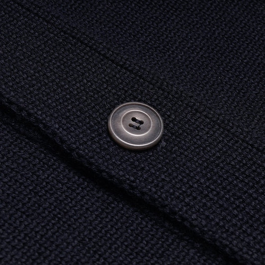 Merino Wool Cardigan - Navy