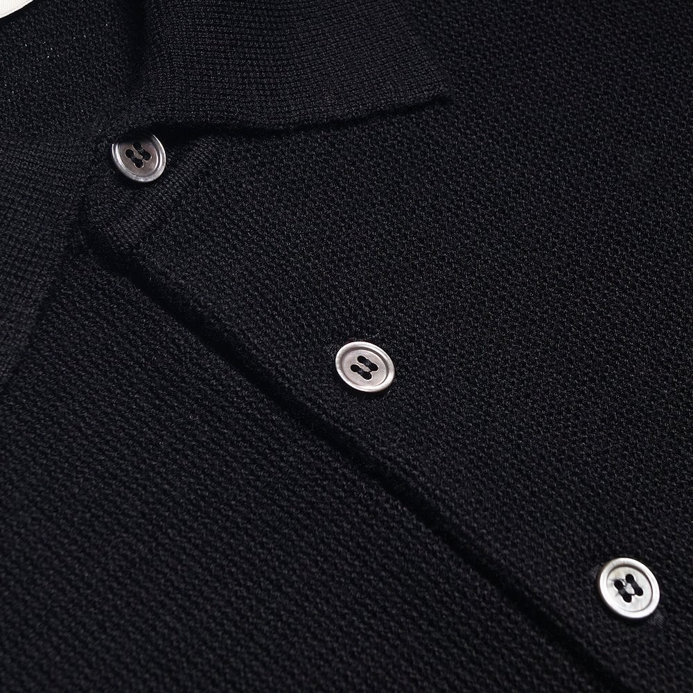 Merino Wool Polo Shirt - Black